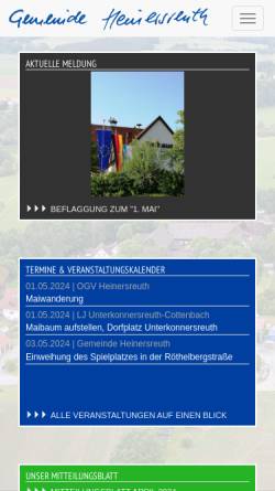 Vorschau der mobilen Webseite www.heinersreuth.de, Heinersreuth