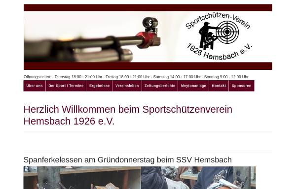 Vorschau von www.ssv-hemsbach.de, Sportschützenverein 1926 Hemsbach e.V.