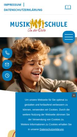 Vorschau der mobilen Webseite www.musikschule-anderoste.de, Musikschule An der Oste e.V.