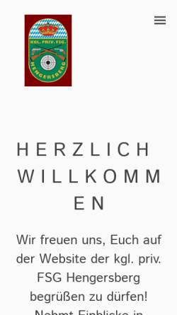 Vorschau der mobilen Webseite www.schuetzen-hengersberg.de, Königlich privilegierte Feuerschützengesellschaft Hengersberg e.V.
