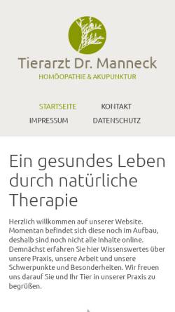 Vorschau der mobilen Webseite www.manneck-tierarzt.de, Tierarztpraxis Manneck