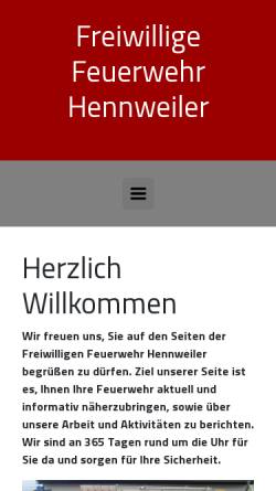 Vorschau der mobilen Webseite www.ff-hennweiler.de, Freiwillige Feuerwehr Hennweiler