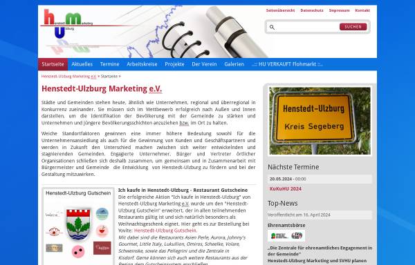 Vorschau von www.hu-marketing.de, Henstedt-Ulzburg Marketing e.V.