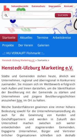 Vorschau der mobilen Webseite www.hu-marketing.de, Henstedt-Ulzburg Marketing e.V.