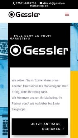 Vorschau der mobilen Webseite www.gessler-werbetechnik.de, Gessler Werbetechnik