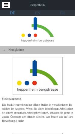 Vorschau der mobilen Webseite www.heppenheim.de, Heppenheim
