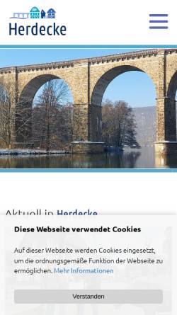Vorschau der mobilen Webseite www.herdecke.de, Stadt Herdecke