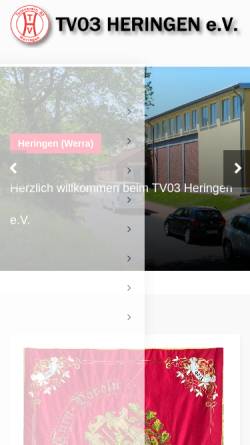 Vorschau der mobilen Webseite www.tv03-heringen.de, TV03 Heringen e.V.