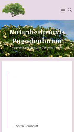 Vorschau der mobilen Webseite www.pagodenbaum.de, Temming-Spitzer, Christiane
