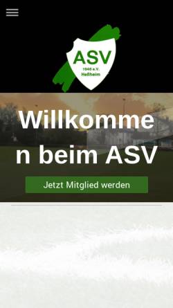 Vorschau der mobilen Webseite www.asv-hessheim.de, ASV 1946 Heßheim