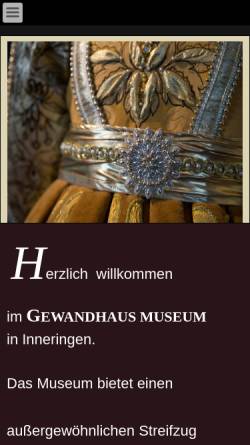 Vorschau der mobilen Webseite www.gewandhaus-inneringen.de, Inneringen
