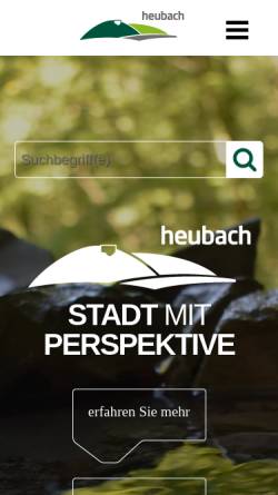 Vorschau der mobilen Webseite www.heubach.de, Stadt Heubach