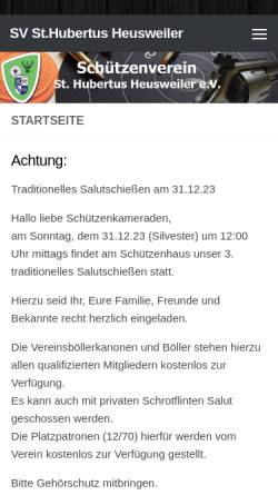 Vorschau der mobilen Webseite www.sv-heusweiler.de, SV Schützenverein St. Hubertus e.V.