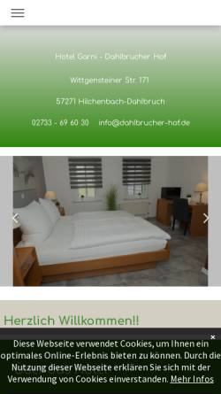 Vorschau der mobilen Webseite www.dahlbrucher-hof.de, Dahlbrucher Hof