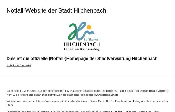 Vorschau von www.hilchenbach.de, Stadt Hilchenbach