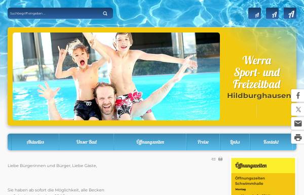 Vorschau von www.sprung-frei.de, Werra Sport- und Freizeitbad Hildburghausen