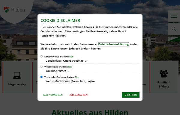 Vorschau von www.hilden.de, Hilden