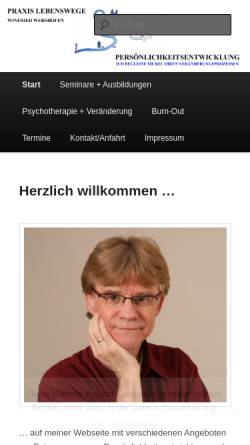 Vorschau der mobilen Webseite praxis-lebenswege.de, Wershofen, Winfried