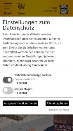 Vorschau der mobilen Webseite www.hilpoltstein.de, Stadt Hilpoltstein