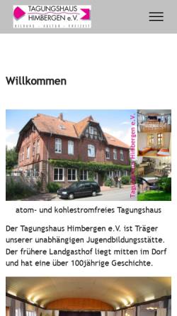 Vorschau der mobilen Webseite www.tagungshaushimbergen.de, Tagungshaus Himbergen