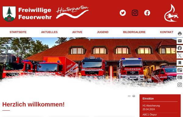 Vorschau von www.feuerwehr-hinterzarten.de, Freiwillige Feuerwehr Hinterzarten