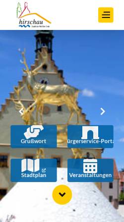 Vorschau der mobilen Webseite www.hirschau.de, Stadt Hirschau