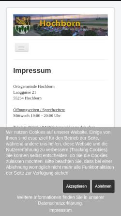 Vorschau der mobilen Webseite www.hochborn.de, Hochborn