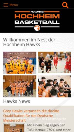 Vorschau der mobilen Webseite www.hochheim-hawks.de, Hochheim Hawks