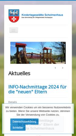 Vorschau der mobilen Webseite schelmenhaus-hochspeyer.eu, Kindergarten Schelmenhaus