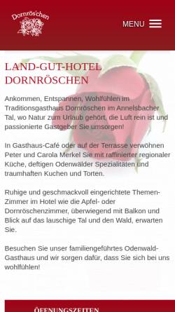 Vorschau der mobilen Webseite www.dornroeschen-annelsbach.de, Odenwald-Sterne-Hotel Dornrös'chen