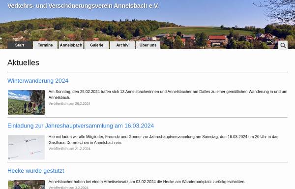 Vorschau von www.annelsbach.de, Verkehrs- und Verschönerungsverein Annelsbach e.V.