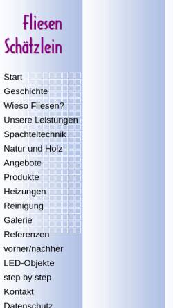 Vorschau der mobilen Webseite www.fliesen-schaetzlein.de, Fliesen Schätzlein