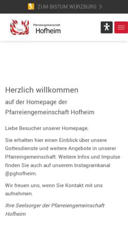 Vorschau der mobilen Webseite www.hofheim-katholisch.de, Pfarreigemeinschaft Hofheim