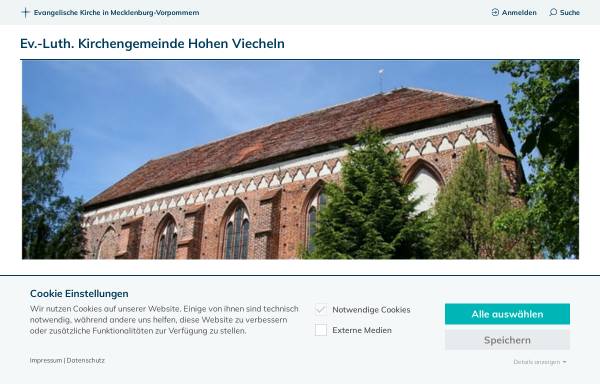 Vorschau von www.kirche-hv.de, Kirchgemeinde Hohen Viecheln