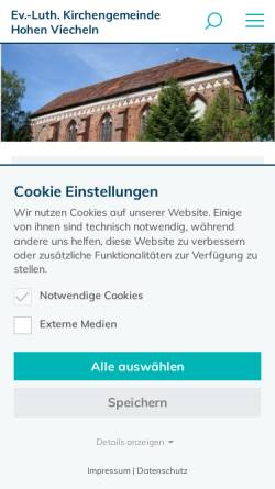 Vorschau der mobilen Webseite www.kirche-hv.de, Kirchgemeinde Hohen Viecheln