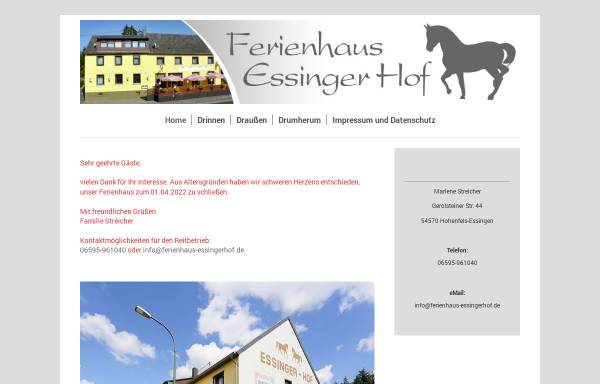 Vorschau von www.ponyhotel-essingerhof.de, Ponyhotel Essinger Hof