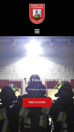 Vorschau der mobilen Webseite feuerwehr-sulding.de, Freiwillige Feuerwehr Sulding