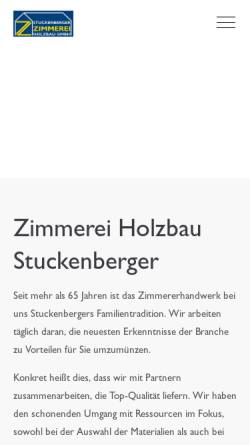 Vorschau der mobilen Webseite stuckenberger-zimmerei.de, Zimmerei Stuckenberger