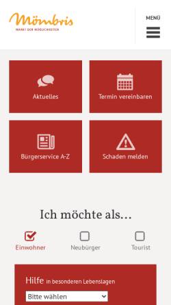 Vorschau der mobilen Webseite www.moembris.de, Markt Mömbris