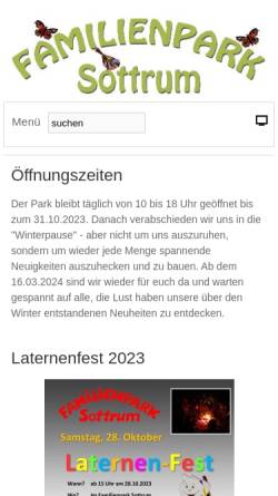 Vorschau der mobilen Webseite www.familienparksottrum.de, Familienpark Sottrum