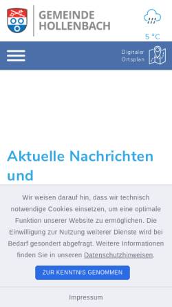 Vorschau der mobilen Webseite www.gemeinde-hollenbach.de, Hollenbach