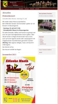Vorschau der mobilen Webseite www.mvholsthum.de, Musikverein Harmonia Holsthum e. V.