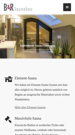 Vorschau der mobilen Webseite www.br-saunabau.de, B&R Saunabau Ried KG