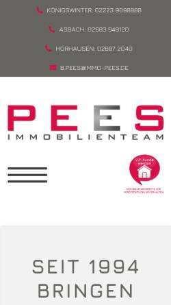 Vorschau der mobilen Webseite immo-pees.de, Immobilienteam Birgit Pees