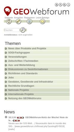 Vorschau der mobilen Webseite www.geowebforum.ch, Geowebforum.ch