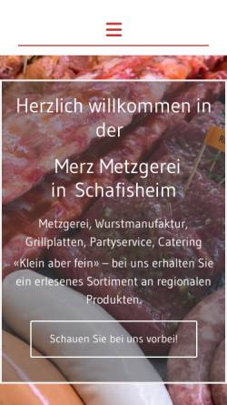 Vorschau der mobilen Webseite www.merz-metzgerei.ch, Metzgerei Merz
