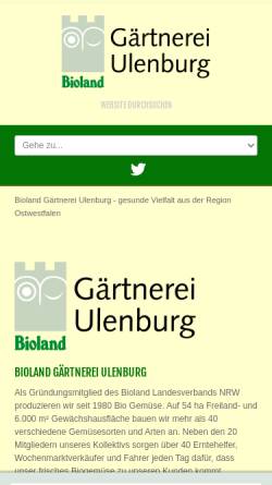 Vorschau der mobilen Webseite ulenburg.de, Bioland Gärtnerei Ulenburg