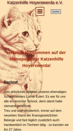 Vorschau der mobilen Webseite www.katzennot.de, Katzenhilfe Hoyerswerda e.V.