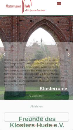 Vorschau der mobilen Webseite www.klosterhude.de, Freunde des Klosters Hude e.V.