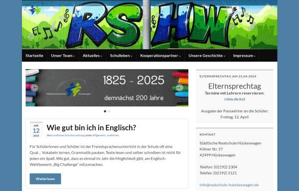Vorschau von rshw.de, Städtische Realschule Hückeswagen